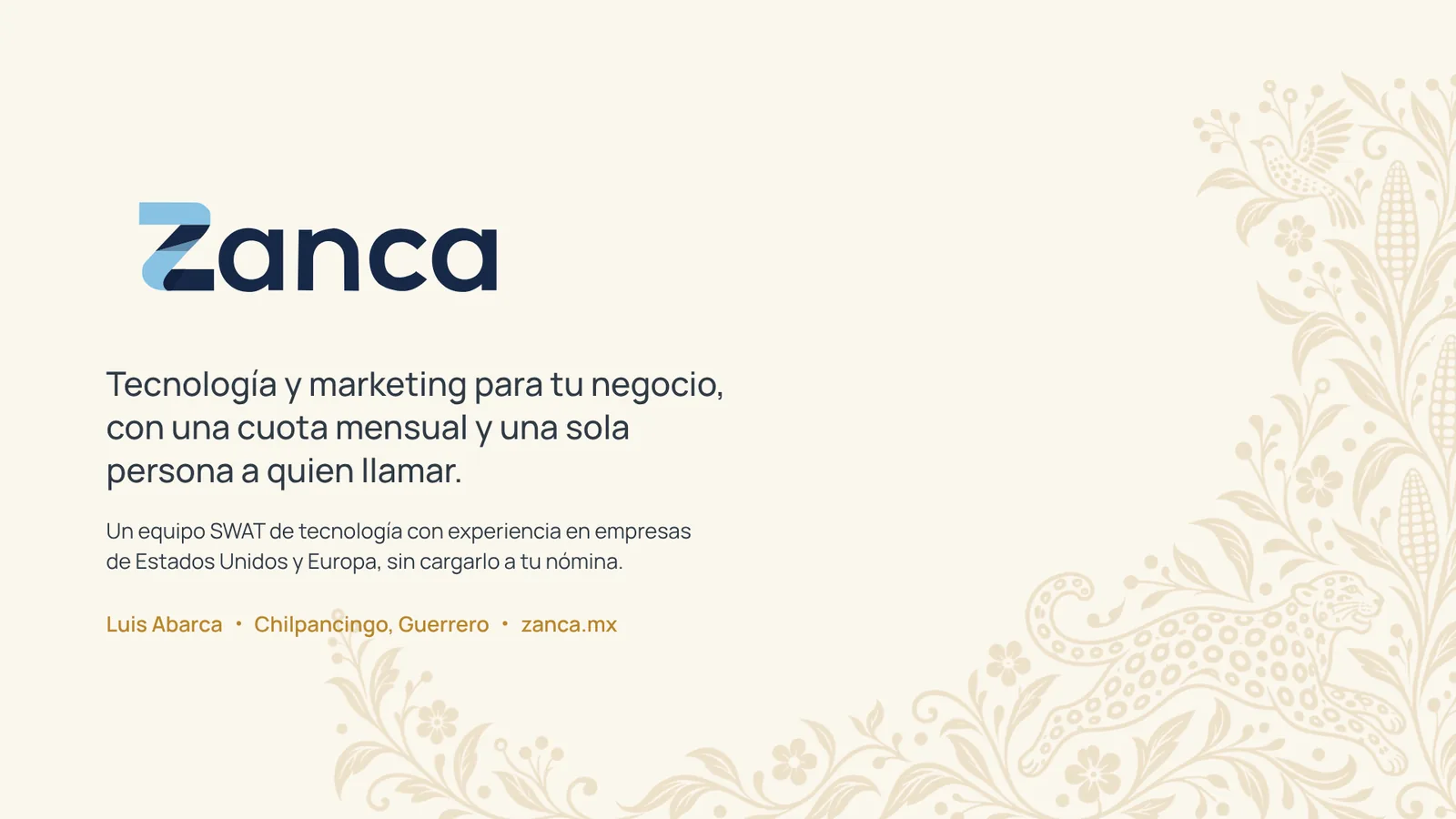 Tecnología y marketing para tu negocio: portada de la presentación